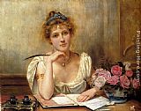 George Goodwin Kilburne Canvas Paintings - Penning A Letter